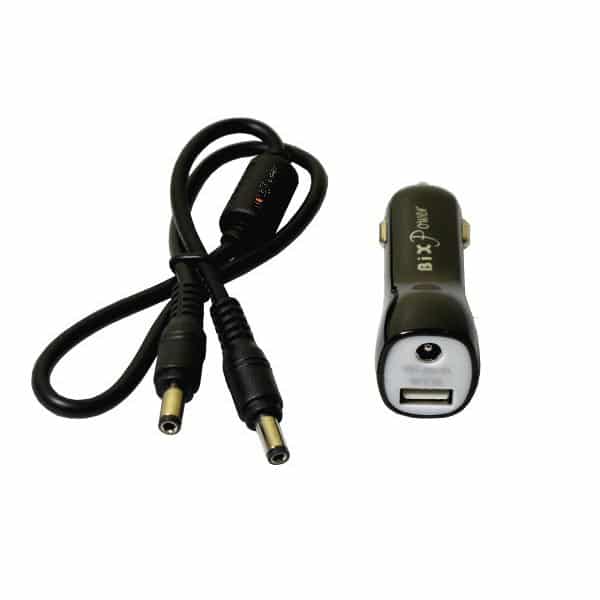 Car Cigarette Lighter Adapter (CLA) with 12V Male 5.5 x 2.5mm Plug and 5V  USB Port