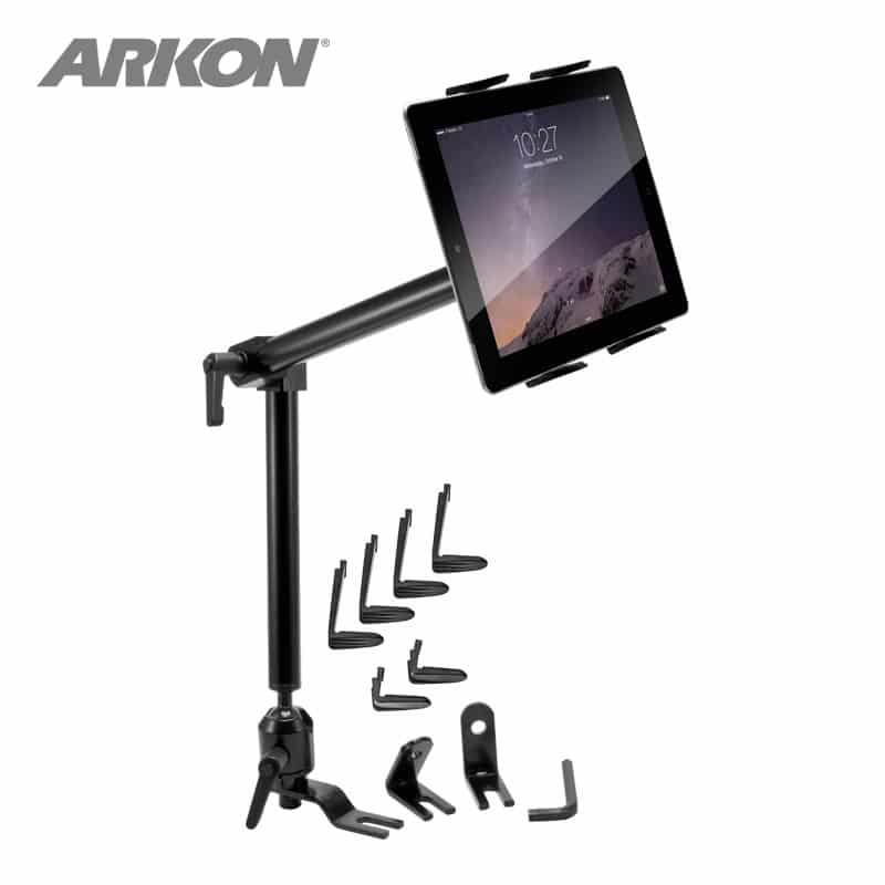Heavy-Duty Car or Truck Seat Rail Tablet Mount with 22 Arm for iPad Air,  Samsung Galaxy
